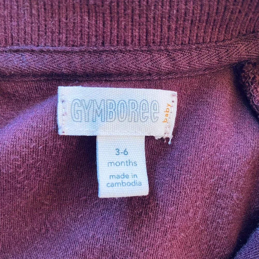 Gymboree Baby Girl’s Velour Zip-Up Cardigan size 3-6 months Dark Plum